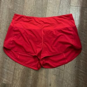 Women’s Lululemon Red Running Shorts Size XL